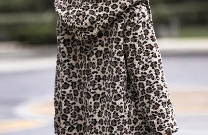 Leopard Print Hooded Teddy Coat - Hey Love Boutique