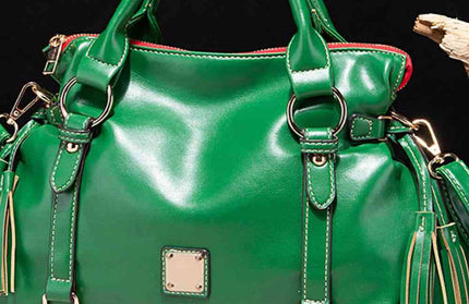 Leather Handbag with Tassels