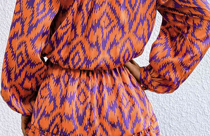 Geometric Notched Neck Romper