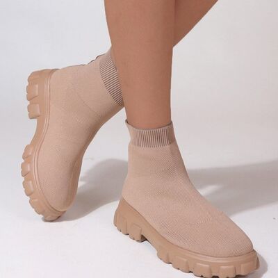 Mesh Round Toe Platform Boots - Hey Love Boutique