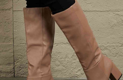 Block Heel Knee High Boots - Hey Love Boutique