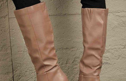 Block Heel Knee High Boots - Hey Love Boutique
