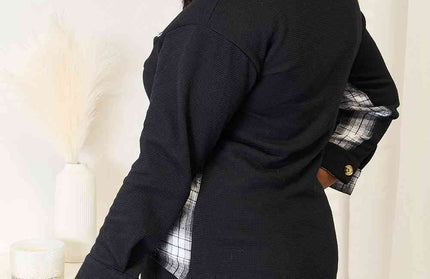 Plaid Collared Jacket - Hey Love Boutique