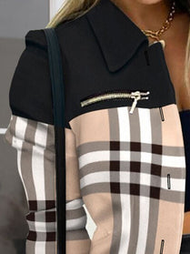 Printed Button Up Zip Detail Jacket - Hey Love Boutique