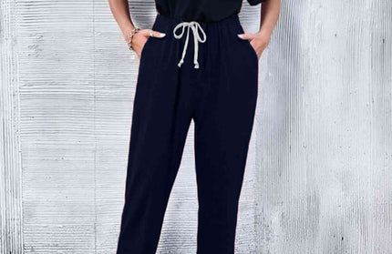 Cold-Shoulder Jumpsuit with Pockets - Hey Love Boutique