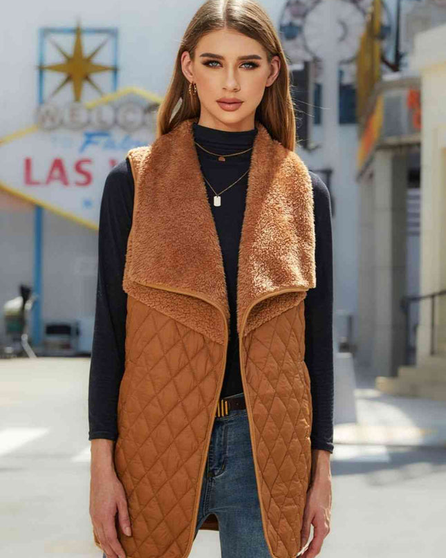 Open Front Collared Vest - Hey Love Boutique