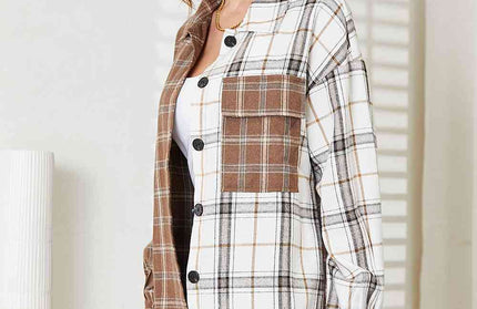 Contrast Button Up Shirt - Hey Love Boutique