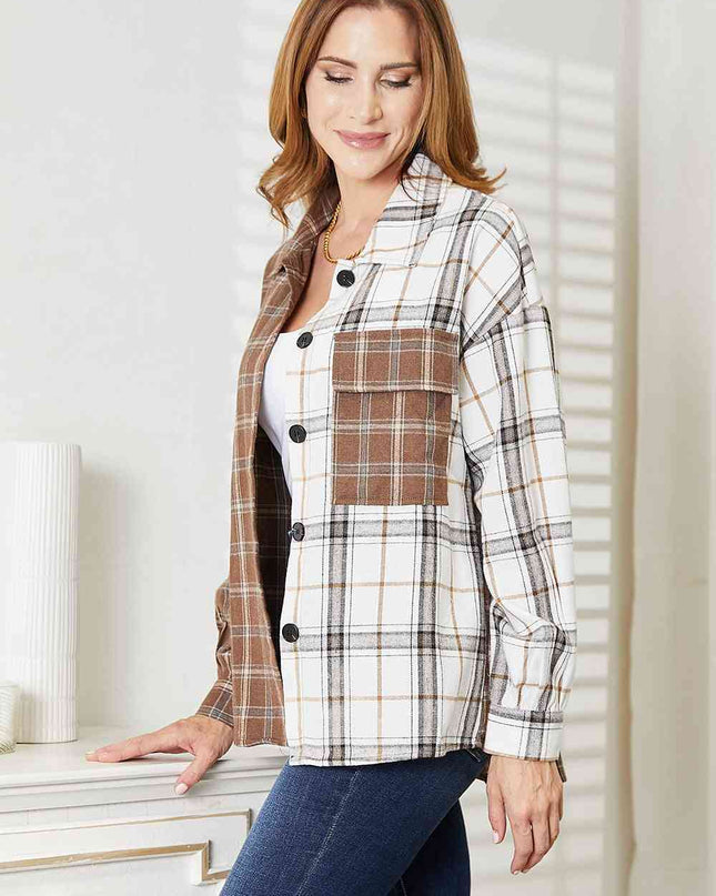 Contrast Button Up Shirt - Hey Love Boutique