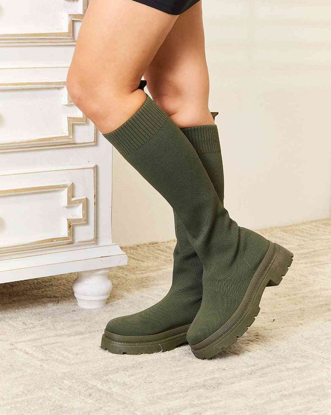 Knee High Platform Sock Boots - Hey Love Boutique
