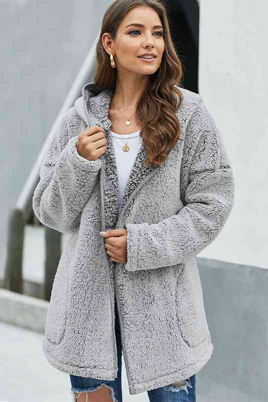Hooded Teddy Coat - Hey Love Boutique