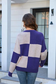 Brown Block Sweater - Hey Love Boutique