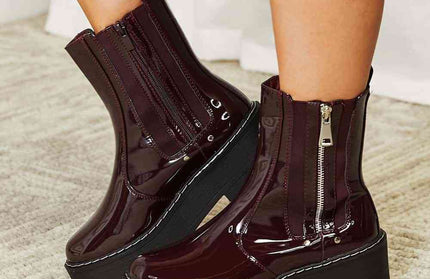 Side Zip Platform Boots