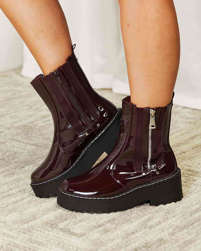 Side Zip Platform Boots
