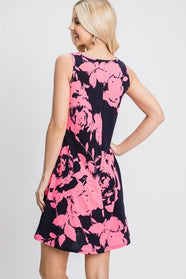 Floral V-Neck Tank Dress with Pockets - Hey Love Boutique