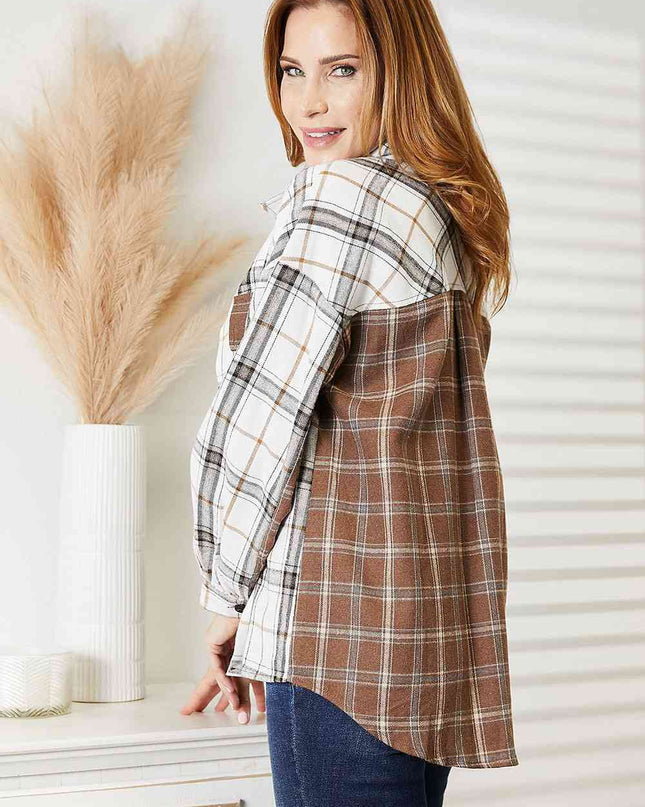 Contrast Button Up Shirt - Hey Love Boutique