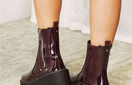 Side Zip Platform Boots
