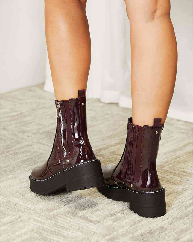 Side Zip Platform Boots